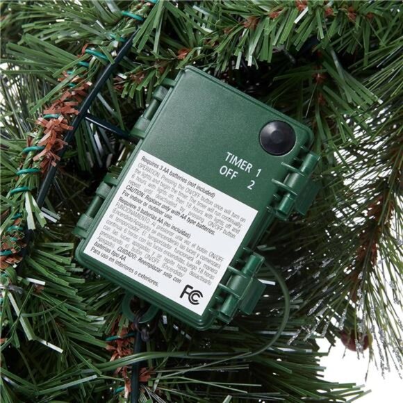 24 in Pre-Lit Crestwood Spruce Artificial Christmas Wreath - Picture 6 of 7